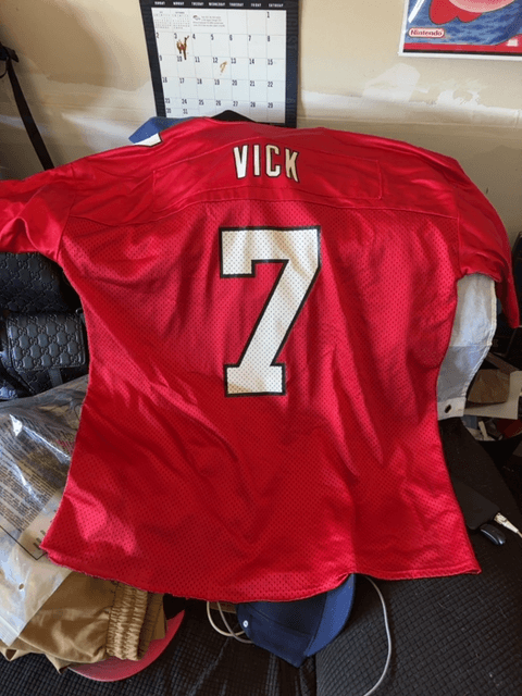 Atlanta Falcons home shirt held by @seannorton2286_77d64, back print